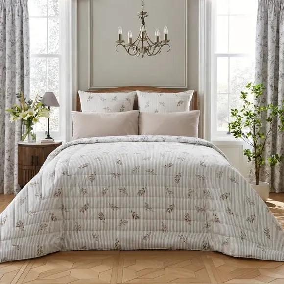 Quilted Bedspread Reversible - Natural, Cotton
