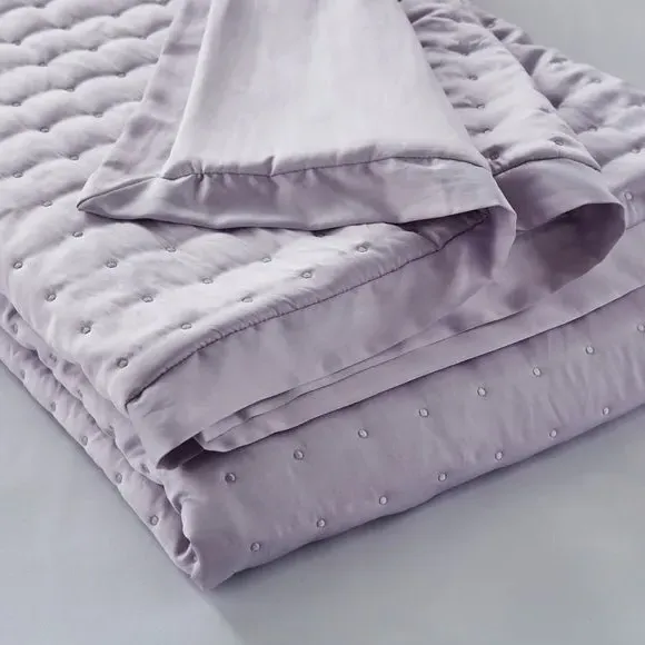 Quilted Bedspread with Oxford Border - Lilac, Satin