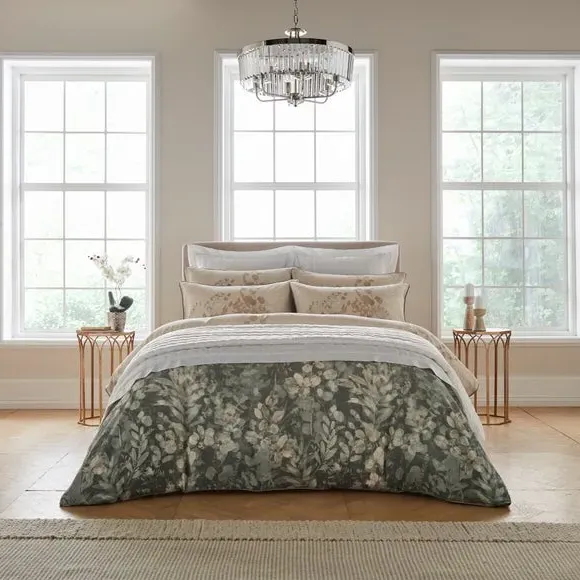 Quilted Bedspread with Oxford Border - White, Satin