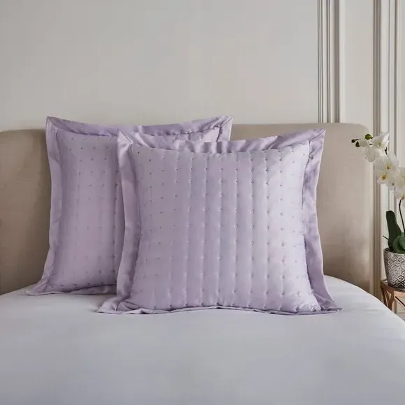Quilted Pillowsham Oxford Border - Lilac, Satin image
