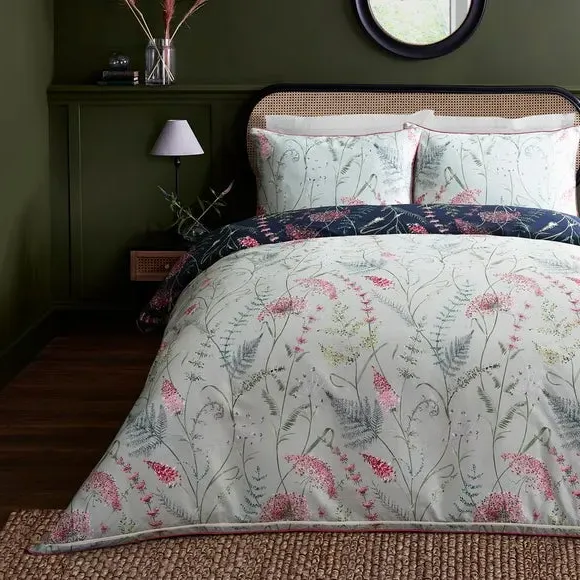 Reversible Duvet Cover Set - Navy, Cotton