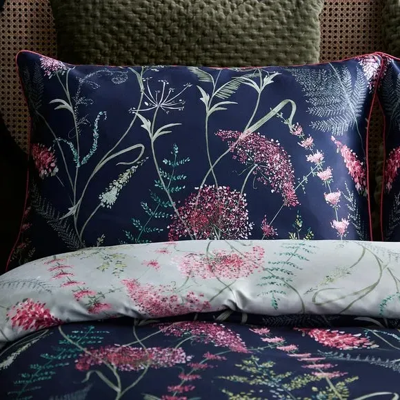 Reversible Duvet Cover Set - Navy, Cotton