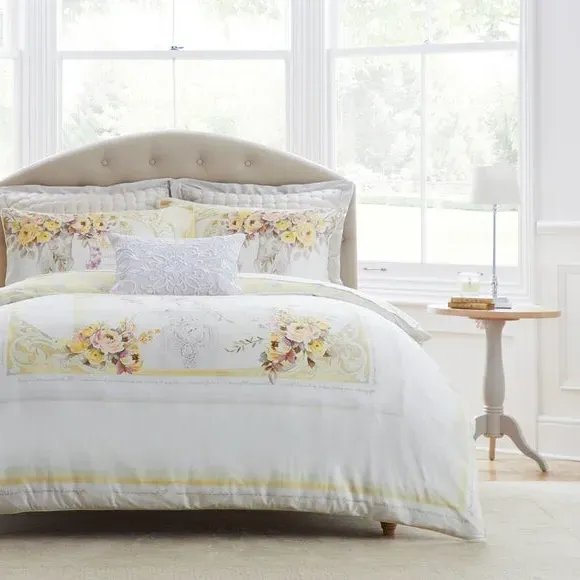 Reversible Duvet Cover Set - Yellow, Cotton image