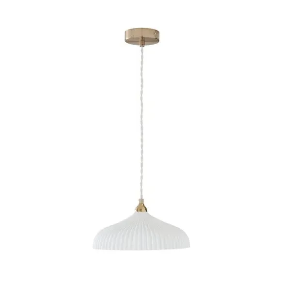 Ribbed Pendant Light - Champagne, Metal