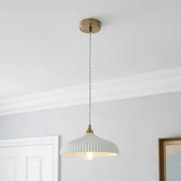 Ribbed Pendant Light - Champagne, Metal image