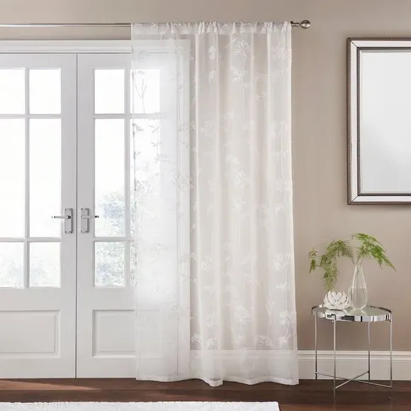 Slot Top Voile Panel - White, Polyester