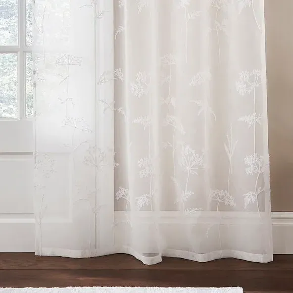 Slot Top Voile Panel - White, Polyester