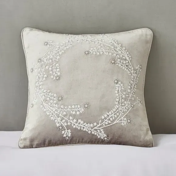 Square Boudoir Cushion - Natural, Velvet