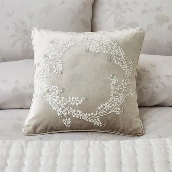 Square Boudoir Cushion - Natural, Velvet image