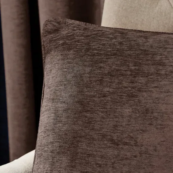 Square Cushion with Duck Feather Fill - Chocolate