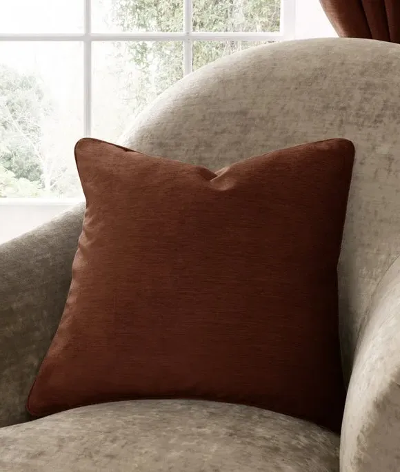 Square Cushion with Duck Feather Fill - Cognac