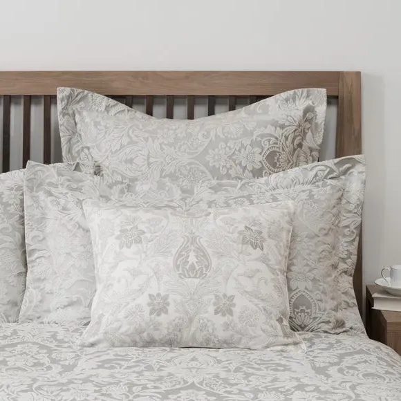 Square Cushion with Embroidery - Light Grey image
