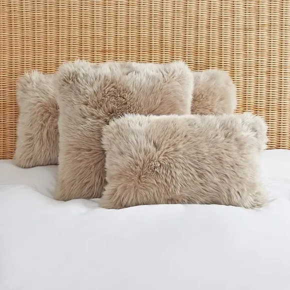 Square Cushion with Zip - Natural, Sheepskin