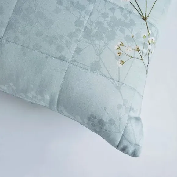Square Pillowsham Gypsophila Print - Mineral, Cotton