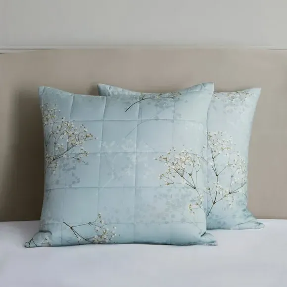 Square Pillowsham Gypsophila Print - Mineral, Cotton image