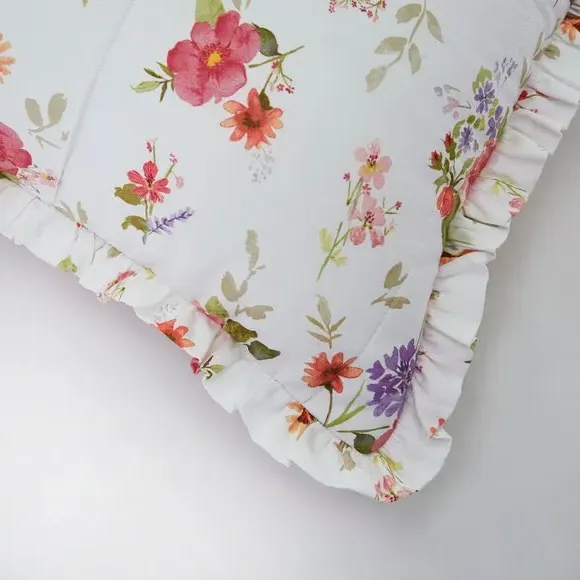 Square Pillowsham Quilted - White, Cotton