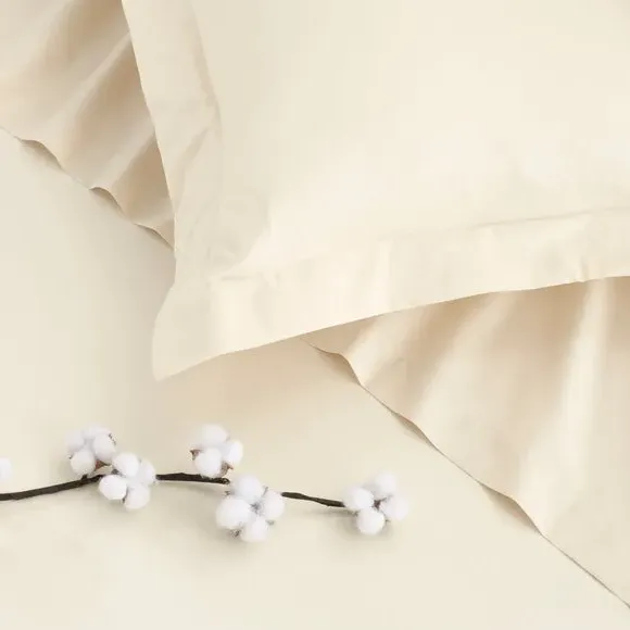 Standard Pillowcase 300 Thread - Cream, Cotton