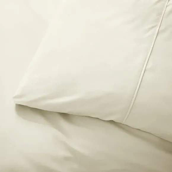 Standard Pillowcase 400 Thread Count - Cream, Cotton