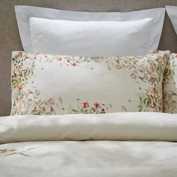 Standard Pillowcase Pair Floral Print - Cream, Cotton image