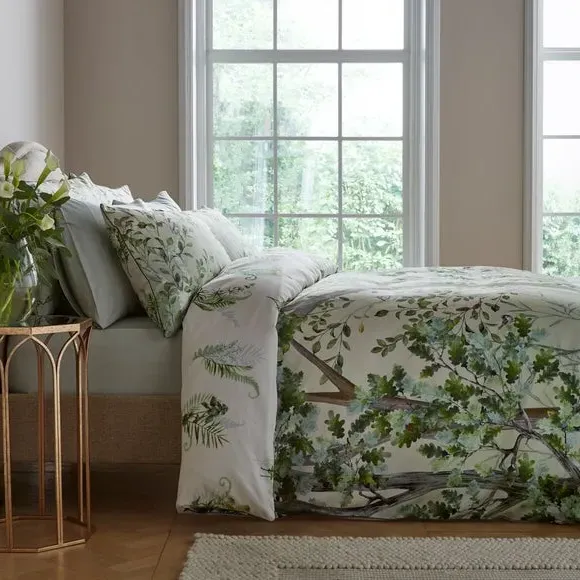 Standard Pillowcase Pair - Green, Cotton Sateen