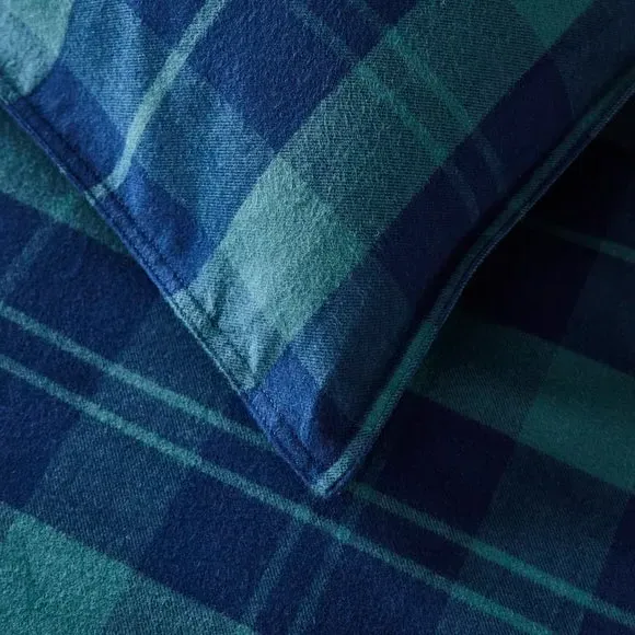 Tartan Duvet Cover Set with Pillowcase - Navy