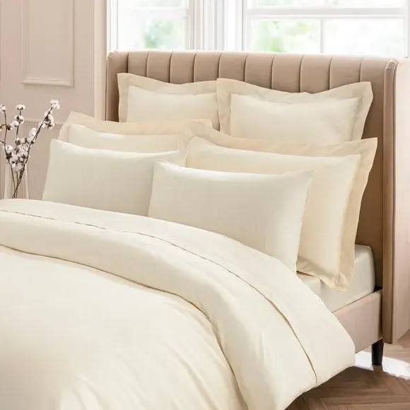 V-Shaped Pillowcase - Cream, Cotton Sateen
