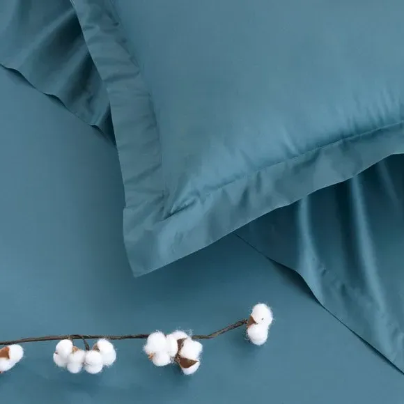V-Shaped Pillowcase - Dragonfly Teal, Cotton Sateen