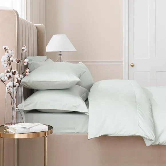 V-Shaped Pillowcase - Grey Green, Cotton Sateen