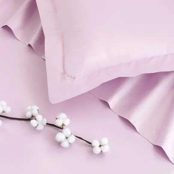V-Shaped Pillowcase - Mauve, Cotton Sateen