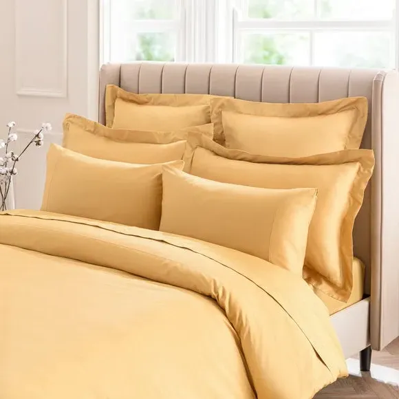 V-Shaped Pillowcase - Ochre, Cotton Sateen