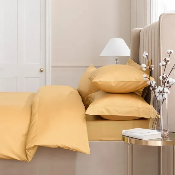 V-Shaped Pillowcase - Ochre, Cotton Sateen