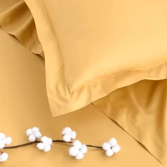 V-Shaped Pillowcase - Ochre, Cotton Sateen