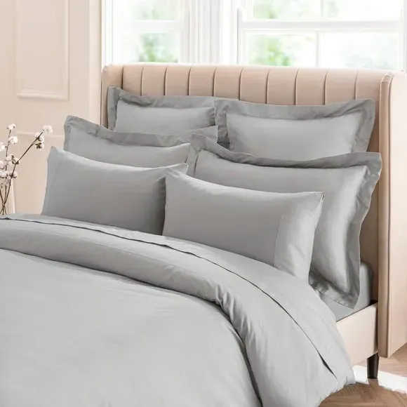 V-Shaped Pillowcase - Slate, Cotton Sateen