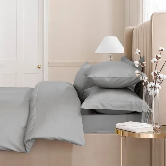 V-Shaped Pillowcase - Slate, Cotton Sateen