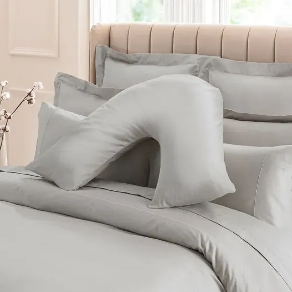 V-Shaped Pillowcase - Slate, Cotton Sateen