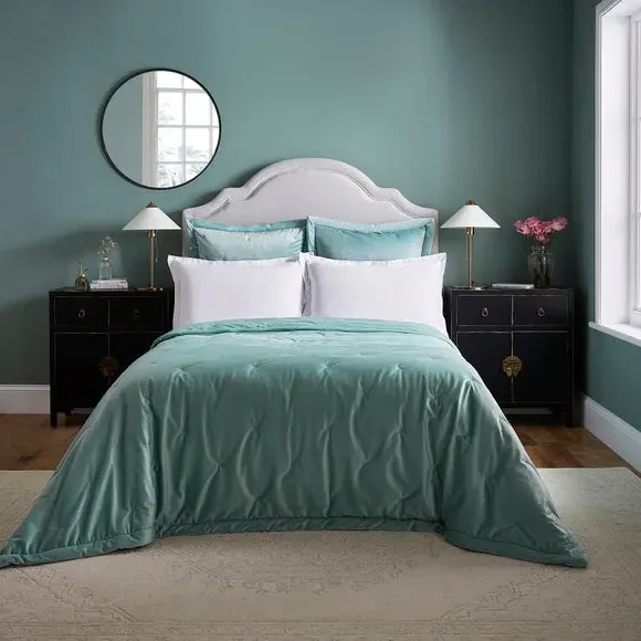 Velvet Bedspread - Seafoam, Recycled Polyester image