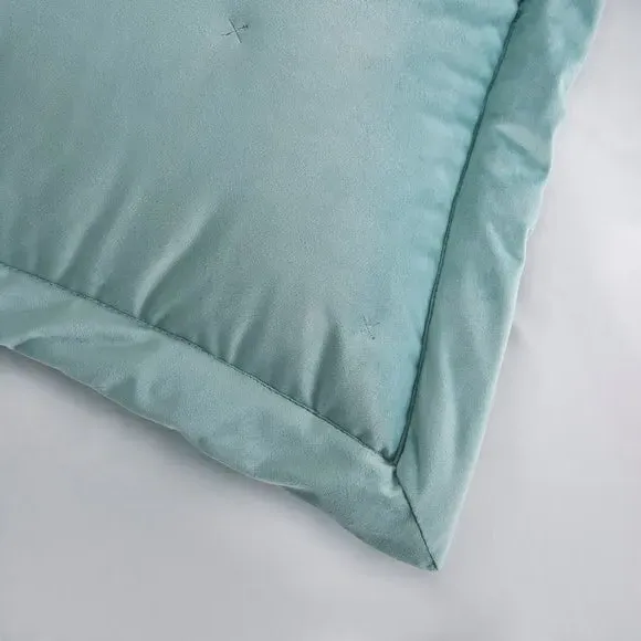 Velvet Pillowsham with Zip - Seafoam, Polyester