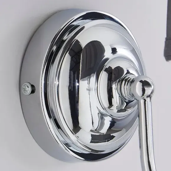 Wall Light with Crystal Detail - Grey, Chrome