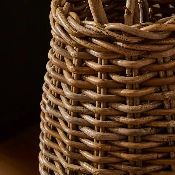 Wicker Vase Handmade - Grey, Rattan