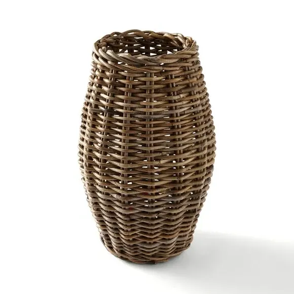 Wicker Vase Handmade - Grey, Rattan