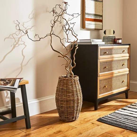 Wicker Vase Handmade - Grey, Rattan image