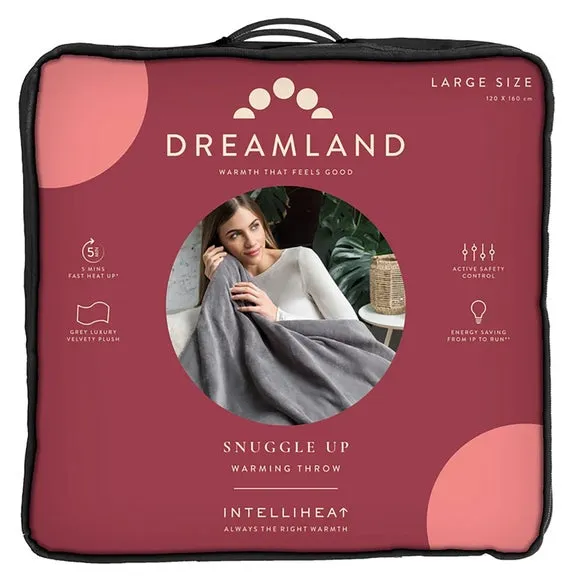 Heated Throw Blanket with Timer - Grey, Velvet