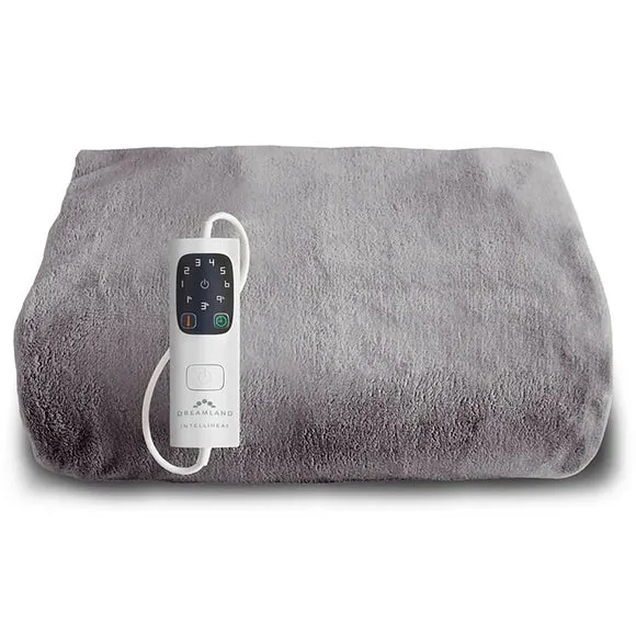 Heated Throw Blanket with Timer - Grey, Velvet
