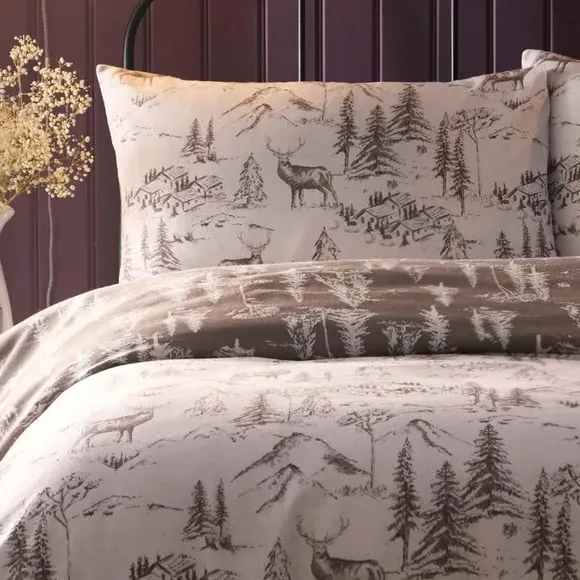 Alpine Stag Duvet Cover Set - Natural, Cotton