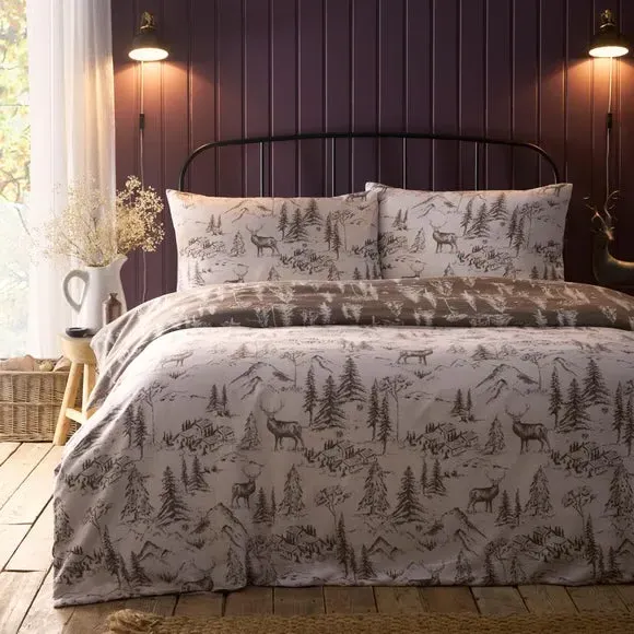 Alpine Stag Duvet Cover Set - Natural, Cotton