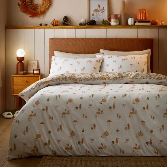 Autumn Foliage Duvet Set - Natural, Polycotton