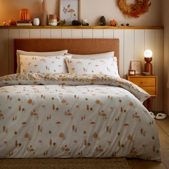 Autumn Foliage Duvet Set - Natural, Polycotton
