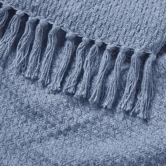 Basket Weave Bedspread - Blue, Cotton