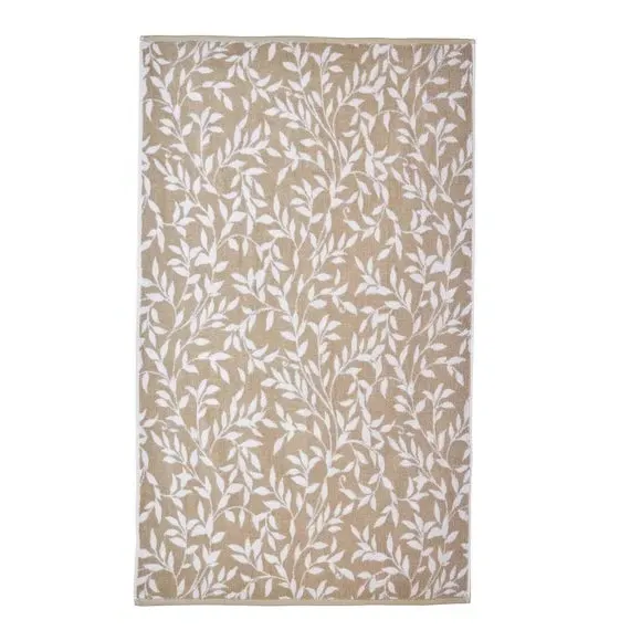 Cotton Towel with Jacquard Design - Natural