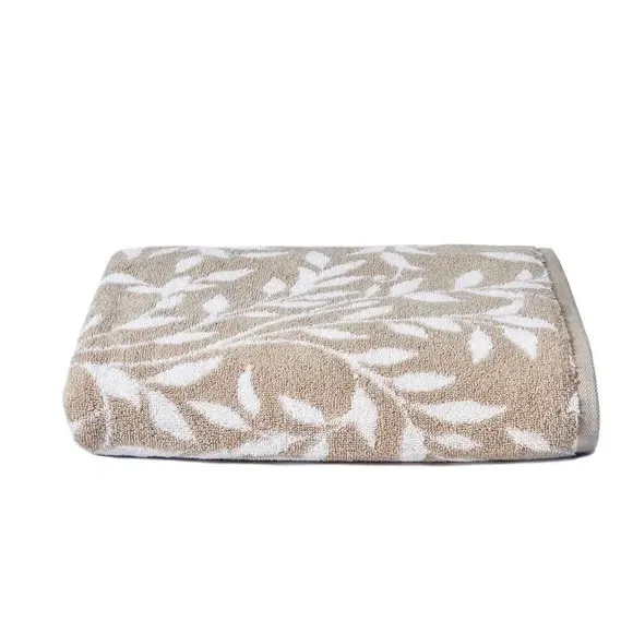 Cotton Towel with Jacquard Design - Natural image